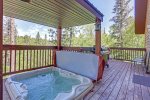 Back deck with gas BBQ grill and hot tub